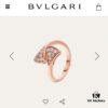 Bvlgari Diva Series Fully Diamond-Paved Double Skirt Opening Ring, Premium German Imported S925 Sterling Silver with 14K Gold Plating, Classic Fan Design, Available in Rose Gold and Platinum Finish