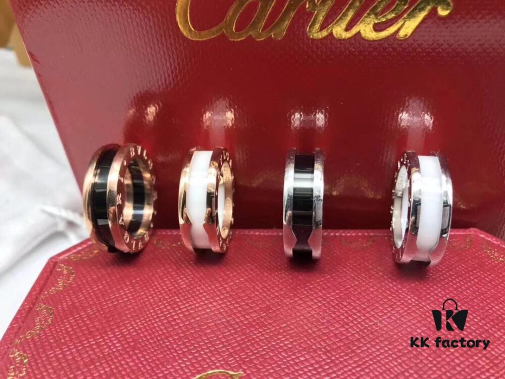 Bulgari BVLGARI Red Man Ring, CNC Precision High-End Version, 1:1 Craftsmanship, Available in White Gold and Rose Gold, 925 Sterling Silver, Black Ceramic Inlay, US Size 5-11