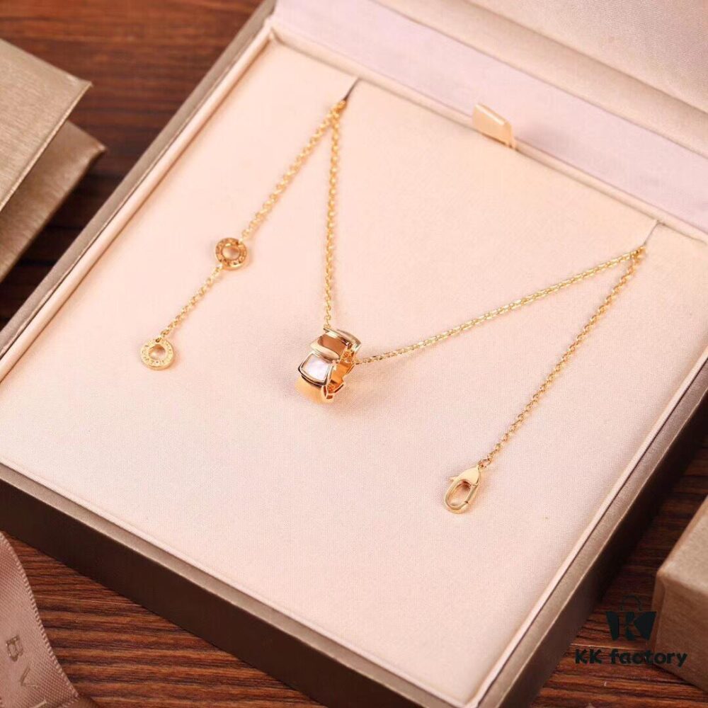 Bvlgari Serpenti Series Snake Bone Necklace with Red Carnelian and Diamonds