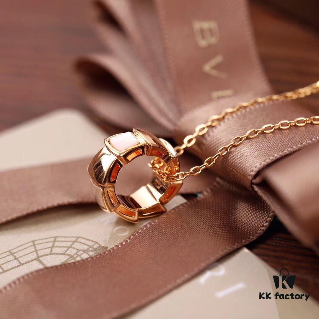 Bvlgari Serpenti Series Snake Bone Necklace with Red Carnelian and Diamonds