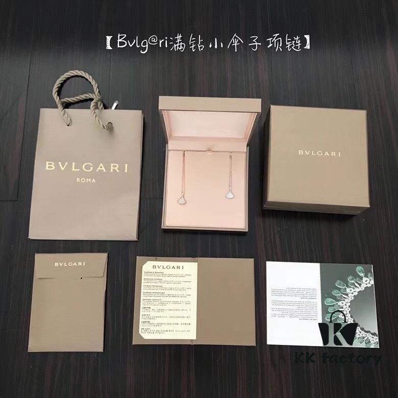 Bvlgari Bulgari Classic DIVA Series Skirt Full Diamond Fan-shaped Necklace