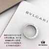Bvlgari Little Red Man Ring, 925 Sterling Silver with Black Ceramic Inlay, US Size 5-11