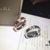 BVLGARI Bulgari Classic Logo Single Diamond Ring with Imported High-Carbon Diamond, 18K Gold Plated Premium Alloy, Available in Rose Gold and White Gold
