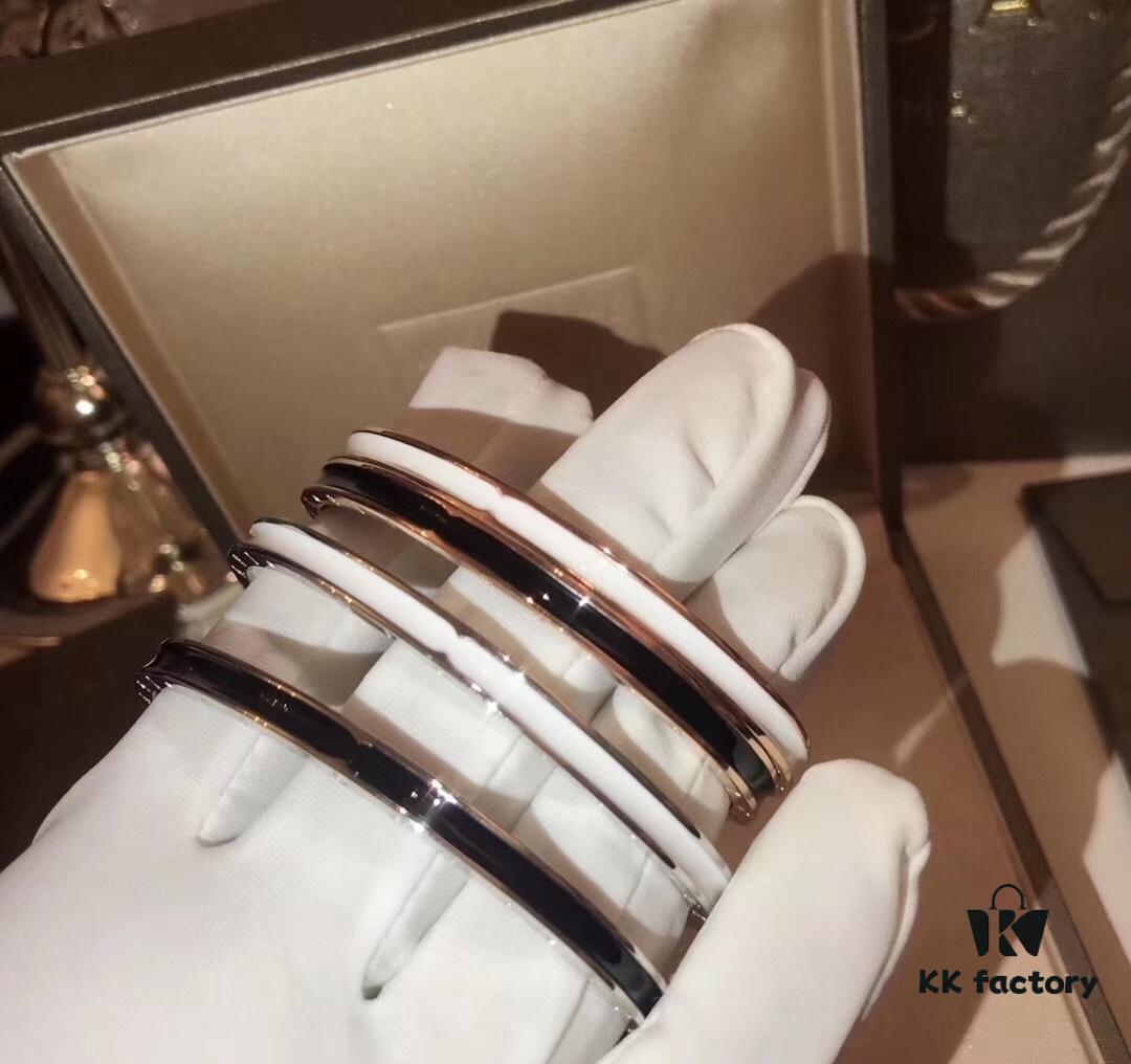 BVLGARI Classic C-Shaped Open Letter Bracelet, Luxury Elegant Design, High-End 925 Sterling Silver Electroplated Polished CNC Craft, Adjustable Unisex Bangle in Black and White, Hypoallergenic and Fade-Resistant
