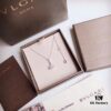 Bvlgari Bulgari Diva Series High-End Custom Necklace, Imported 925 Sterling Silver with 18K Gold and Diamond-Paved Fan-Shaped Pendant, Platinum and Rose Gold Options