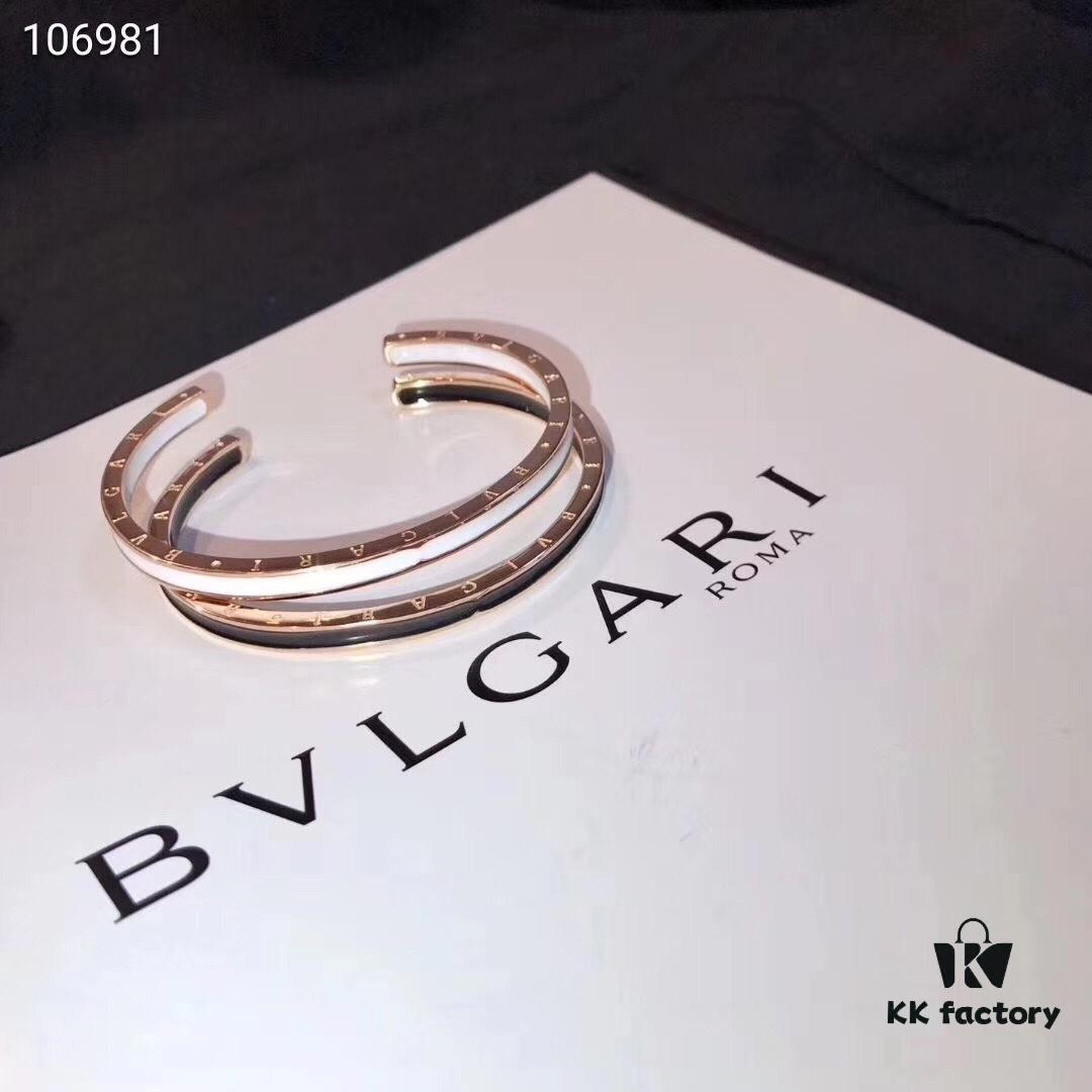 Bvlgari Classic C-Shaped Open Letter Bracelet, Luxury Elegant and Sophisticated Design, High-End Top Quality, CNC Polished Plating, Thick Gold Construction, Adjustable Unisex Style, Hypoallergenic and Fade-Resistant, Black and White Stylish Dual Colors, Fashionable Couple Bracelet