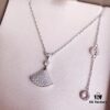 Bvlgari Bulgari Diva Series High-End Custom Necklace, Imported 925 Sterling Silver with 18K Gold and Diamond-Paved Fan-Shaped Pendant, Platinum and Rose Gold Options