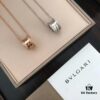 Bvlgari Classic Diamond-Paved Spring Necklace in Rose Gold and White Gold