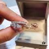 Bulgari Slim Serpenti Ring with Sparkling Diamonds, 925 Silver Plated with 18K Gold