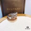 Bulgari Slim Serpenti Ring with Sparkling Diamonds, 925 Silver Plated with 18K Gold