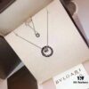 Bvlgari Classic Large Double Ring Necklace ✨ Long-lasting Color, Anti-allergic Treatment, Original Replica, High-end Custom 925 Sterling Silver, 1:1 Counterfeit Super Delicate, Handmade Piece by Piece, Unbeatable Value ✨ ✨ Rose Gold and White Gold, Original Tail Chain, Couple Style