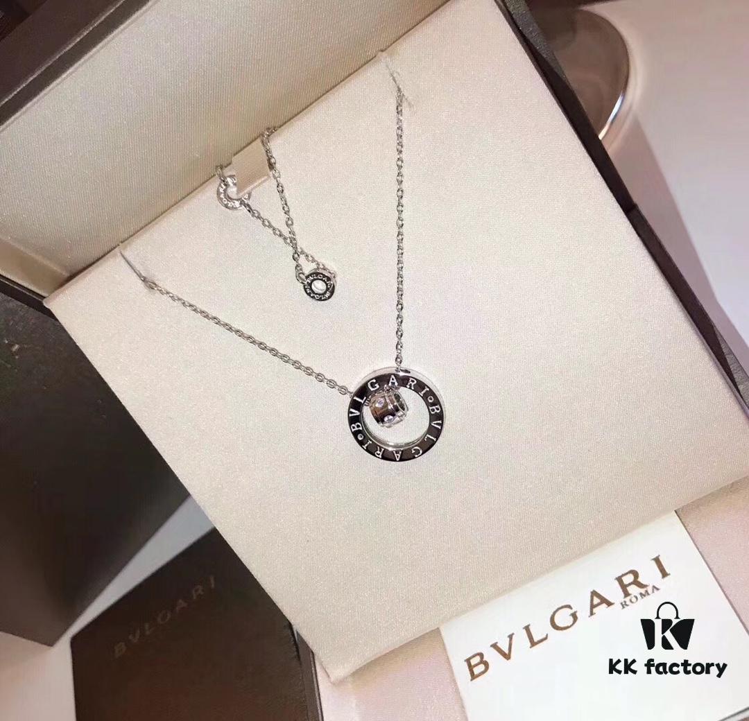 Bvlgari Classic Large Double Ring Necklace ✨ Long-lasting Color, Anti-allergic Treatment, Original Replica, High-end Custom 925 Sterling Silver, 1:1 Counterfeit Super Delicate, Handmade Piece by Piece, Unbeatable Value ✨ ✨ Rose Gold and White Gold, Original Tail Chain, Couple Style