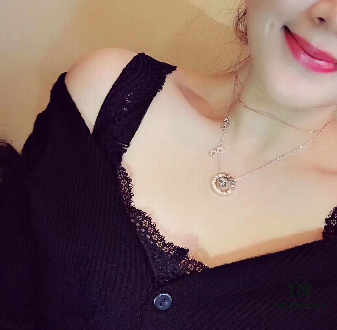 Bvlgari Classic Large Double Ring Necklace ✨ Long-lasting Color, Anti-allergic Treatment, Original Replica, High-end Custom 925 Sterling Silver, 1:1 Counterfeit Super Delicate, Handmade Piece by Piece, Unbeatable Value ✨ ✨ Rose Gold and White Gold, Original Tail Chain, Couple Style