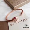 Bvlgari Serpenti Series Ruby Eyes Snake Bracelet, Top-Tier Version, Superb Craftsmanship, Premium German Imported S925 Sterling Silver with 18K Rose Gold Plating