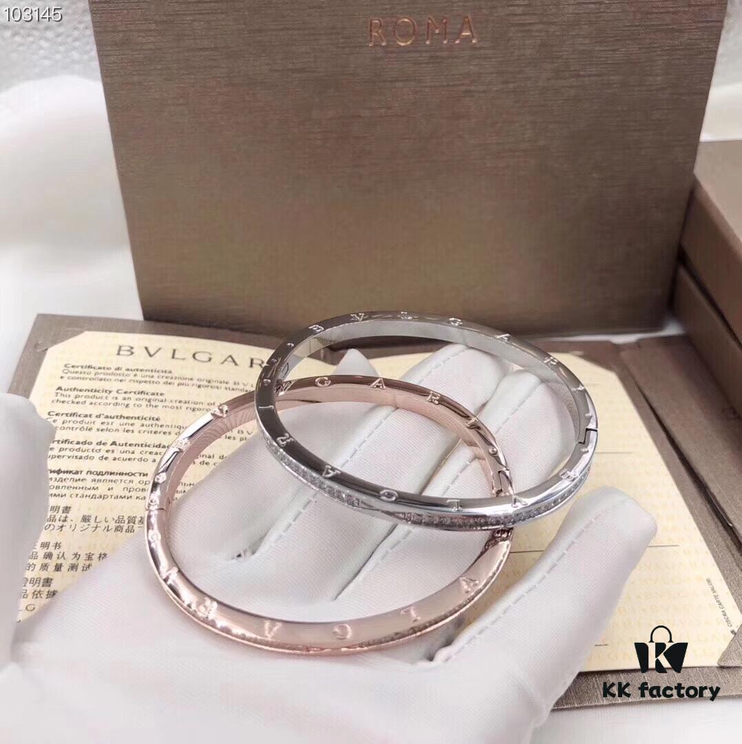 Exclusive Bulgari Full Diamond Micro-Pavé Bracelet - Custom Crafted 925 Sterling Silver with High-Carbon Diamonds, Platinum and Rose Gold Plating, Cabinet Version 1:1