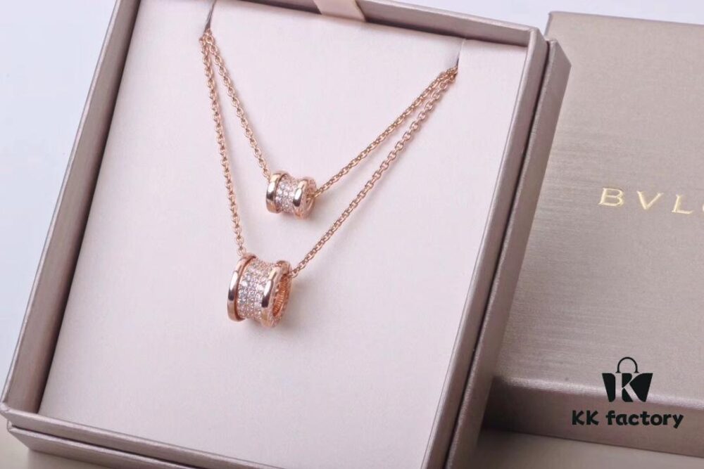 Bvlgari Full Diamond Set: Earrings, Bracelet, Necklace in Small and Large Sizes - 18K Gold with Imported 925 Sterling Silver, Heavy Gold Plating, Top-Tier Craftsmanship