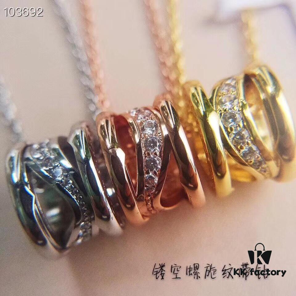 High-Quality BVLGARI-Style Openwork Diamond-Inspired Necklace, Cabinet Version 1:1 Mold with Original Chain, Sterling Silver 925 Micro-Paved Zircon, Available in White Gold, Rose Gold, and Yellow Gold