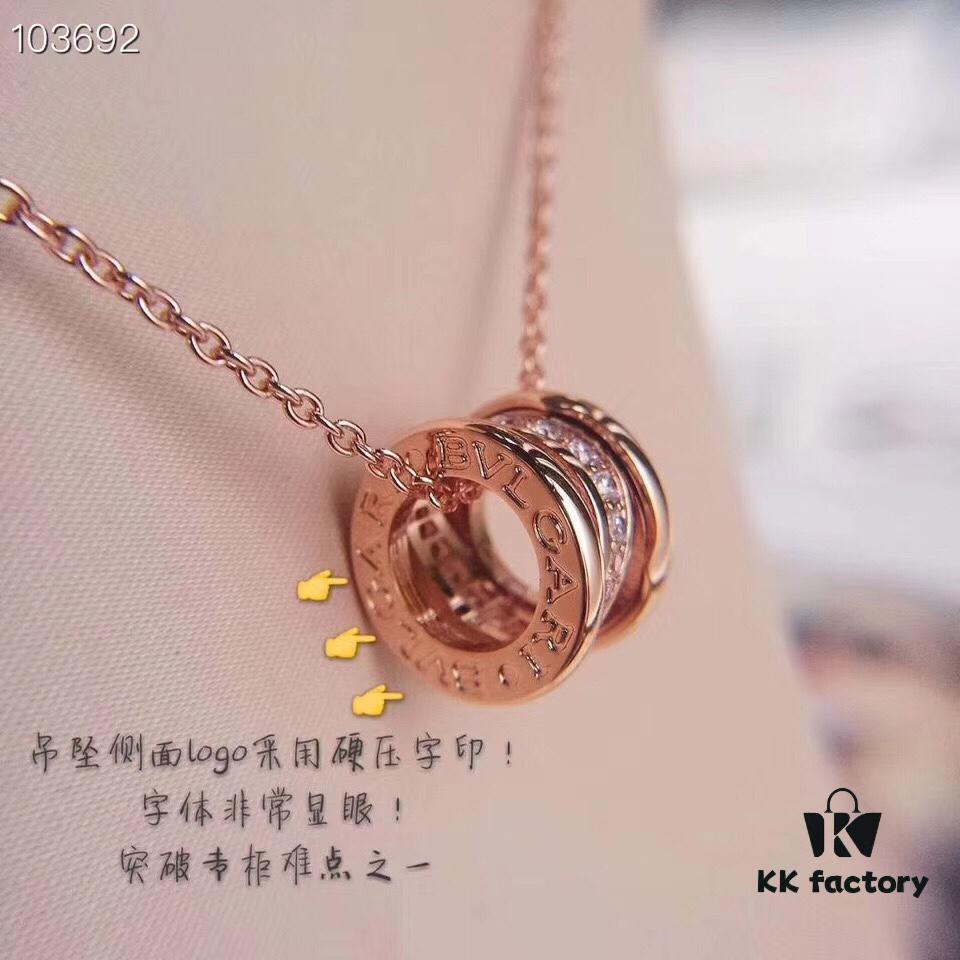 High-Quality BVLGARI-Style Openwork Diamond-Inspired Necklace, Cabinet Version 1:1 Mold with Original Chain, Sterling Silver 925 Micro-Paved Zircon, Available in White Gold, Rose Gold, and Yellow Gold