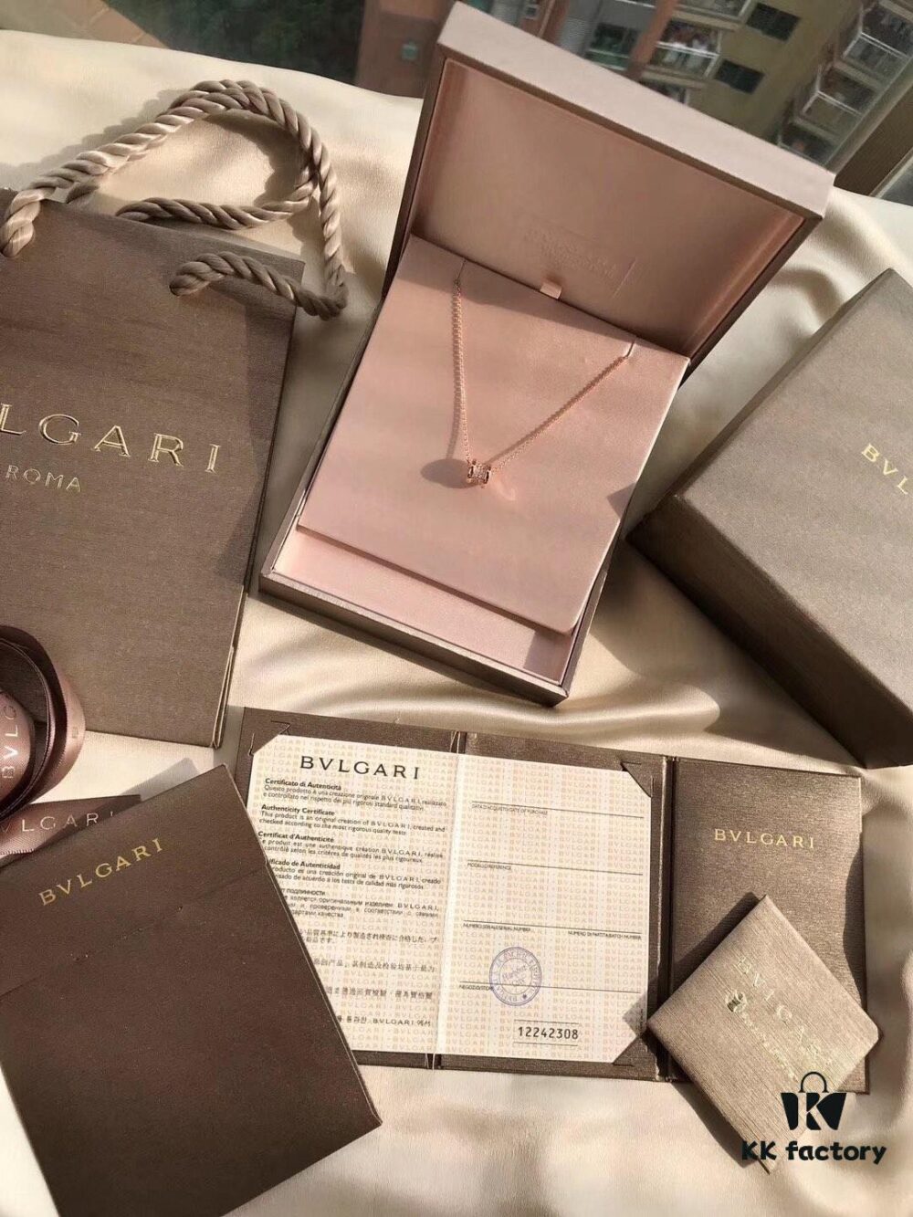 Bvlgari Bulgari Full Diamond Serpenti Small Necklace, Sparkling S925 Silver with Heavy 18K Gold Plating