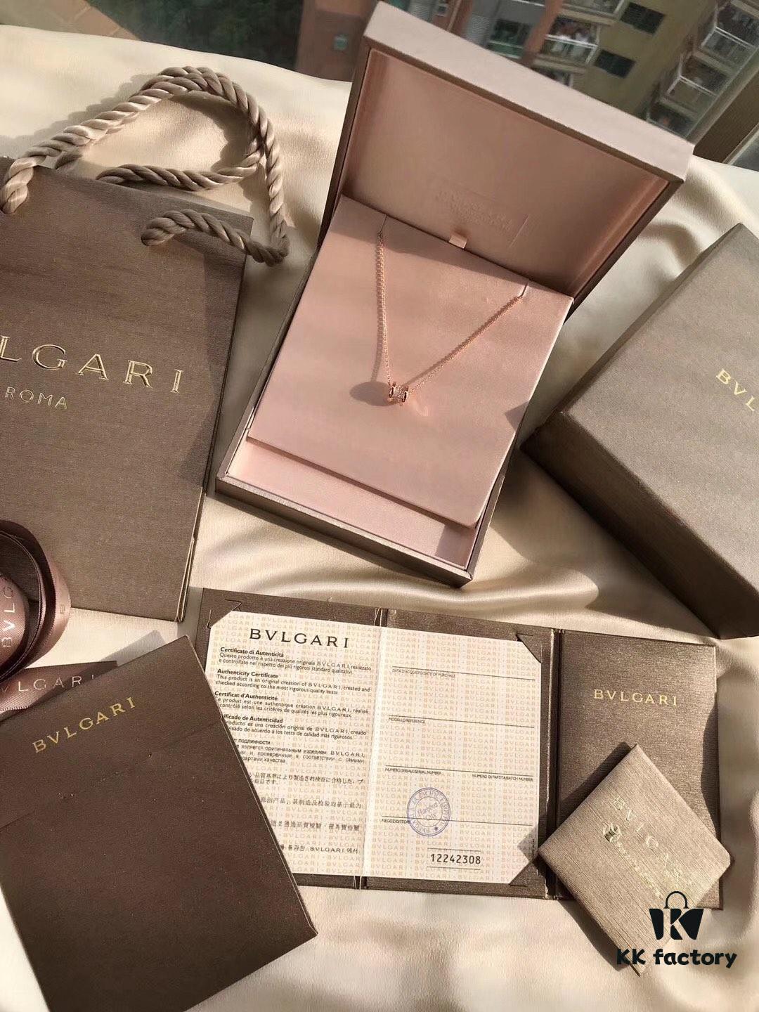 Bvlgari Bulgari Full Diamond Serpenti Small Necklace, Sparkling S925 Silver with Heavy 18K Gold Plating