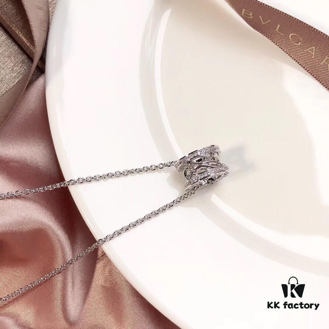 Bvlgari B.zero1 White Gold Openwork Spring Necklace in Rose Gold 2018 New Arrival