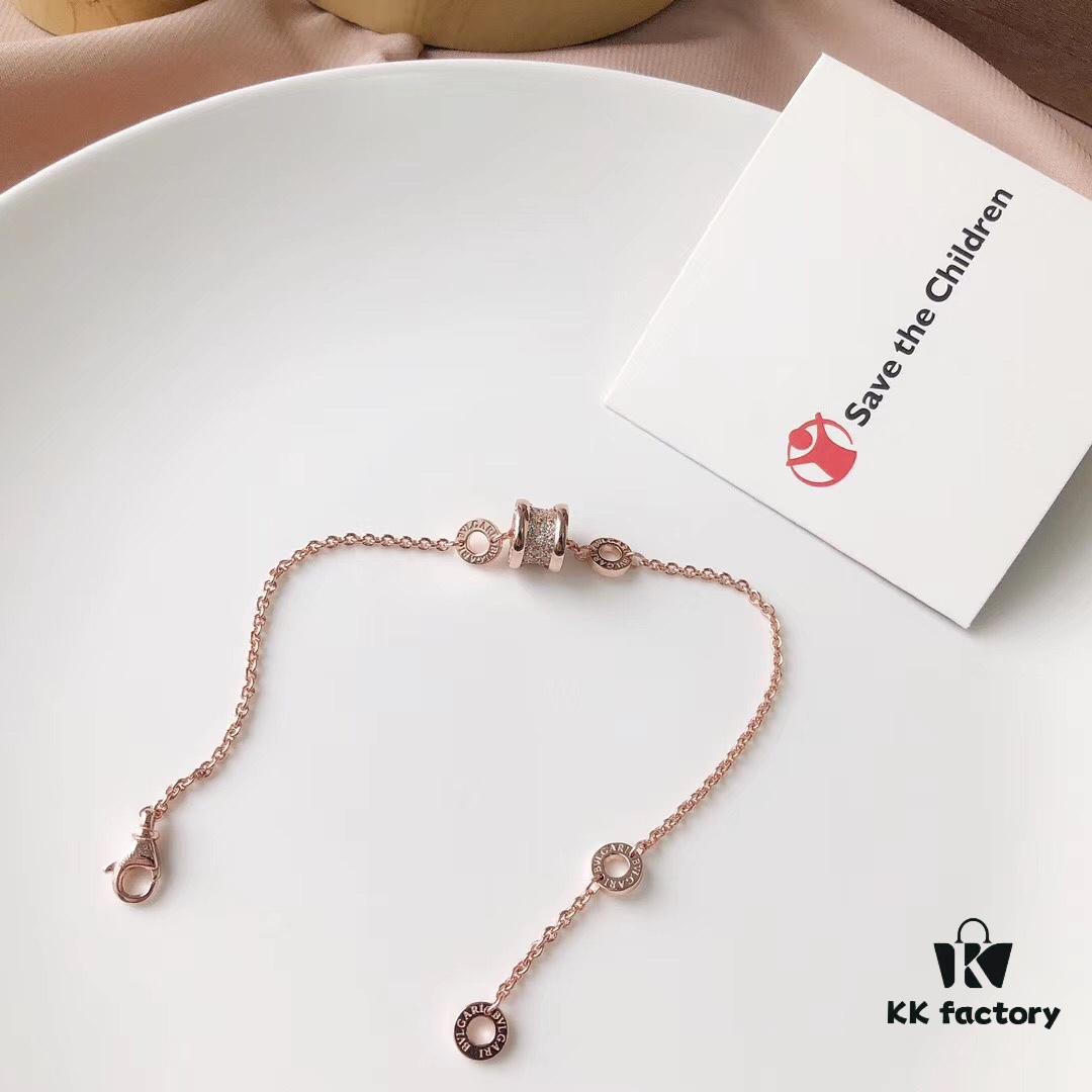 BVLGARI Rose Gold-Tone Serpenti Full Diamond Bracelet