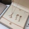 Top-Tier Replica BVLGARI Diva Series Fan-Shape Full Diamond Set: Dress Necklace, Bracelet, and Earrings - Luxury Custom Design in 18K Rose Gold/White Gold Plated Pure Silver with 925 Sterling Silver Anti-Allergy Ear Posts