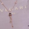 Bvlgari Black Ceramic Tassel Necklace in 925 Sterling Silver with 18K Gold Plating