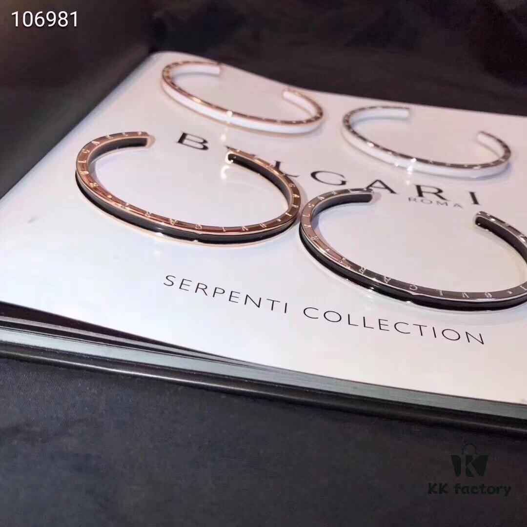 Bvlgari Classic C-Shaped Open Letter Bracelet, Luxury Elegant Design, High-End Premium Finish, CNC Polished Thick Gold Plating, Adjustable Unisex Cuff for Men and Women, Hypoallergenic & Fade-Resistant, Available in Black and White, Stylish Couple's Jewelry