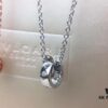 Bvlgari Double Ring Necklace ✈️ New Arrival CNC Craftsmanship White Diamond Double Ring Gemstone Necklace Summer Fresh Collection Latest Bestseller Comparable to Authentic Version