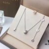 Bvlgari Double Ring Necklace ✈️ New Arrival CNC Craftsmanship White Diamond Double Ring Gemstone Necklace Summer Fresh Collection Latest Bestseller Comparable to Authentic Version