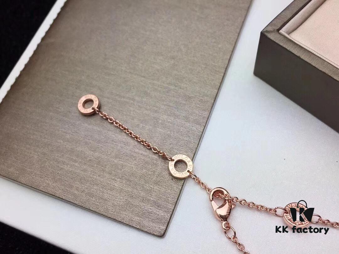 Bvlgari Double Ring Necklace ✈️ New Arrival CNC Craftsmanship White Diamond Double Ring Gemstone Necklace Summer Fresh Collection Latest Bestseller Comparable to Authentic Version