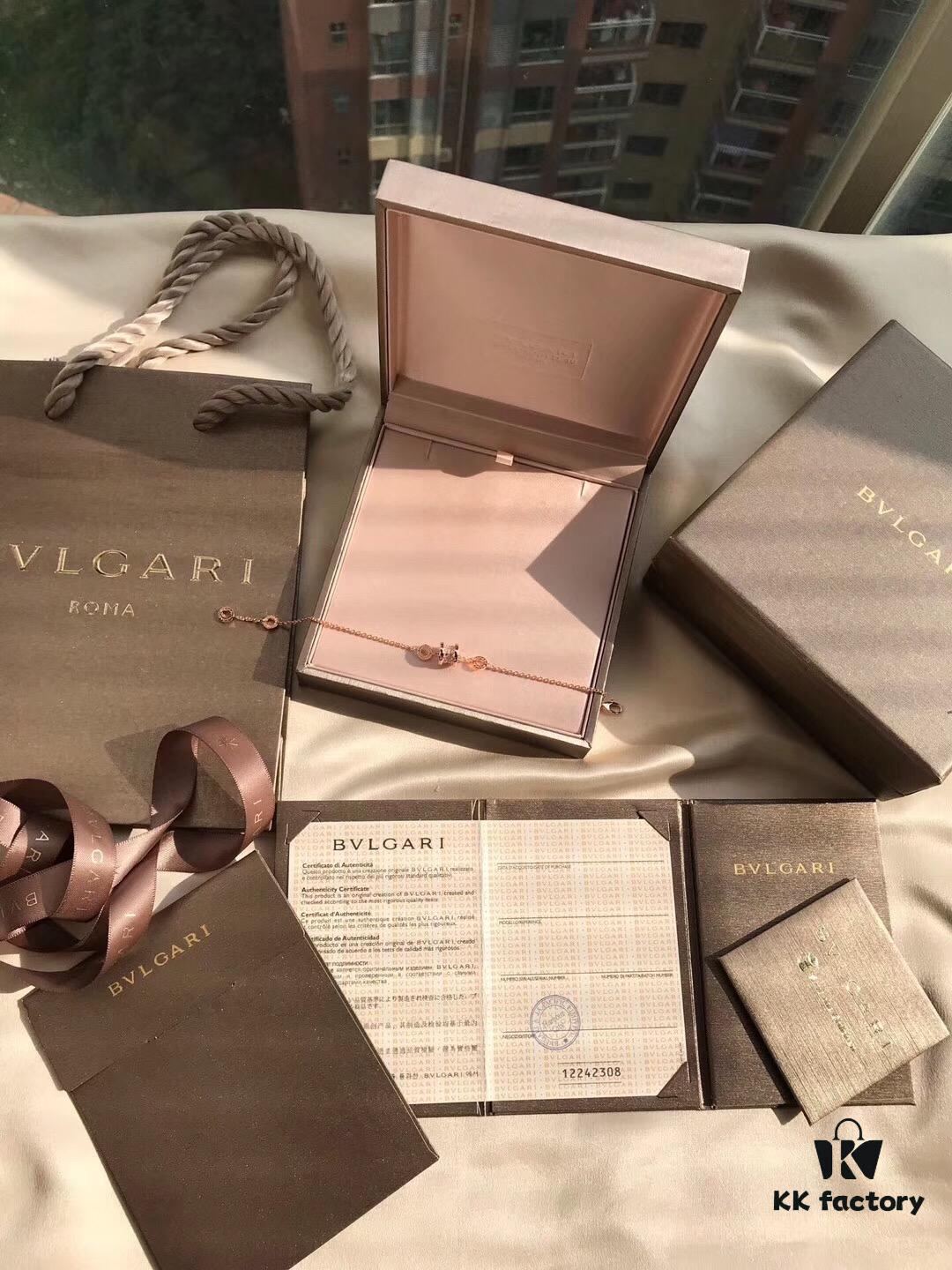 Bvlgari Bulgari Full Diamond Serpenti Bracelet Small Size, Sparkling S925 Sterling Silver with Heavy 18K Gold Plating