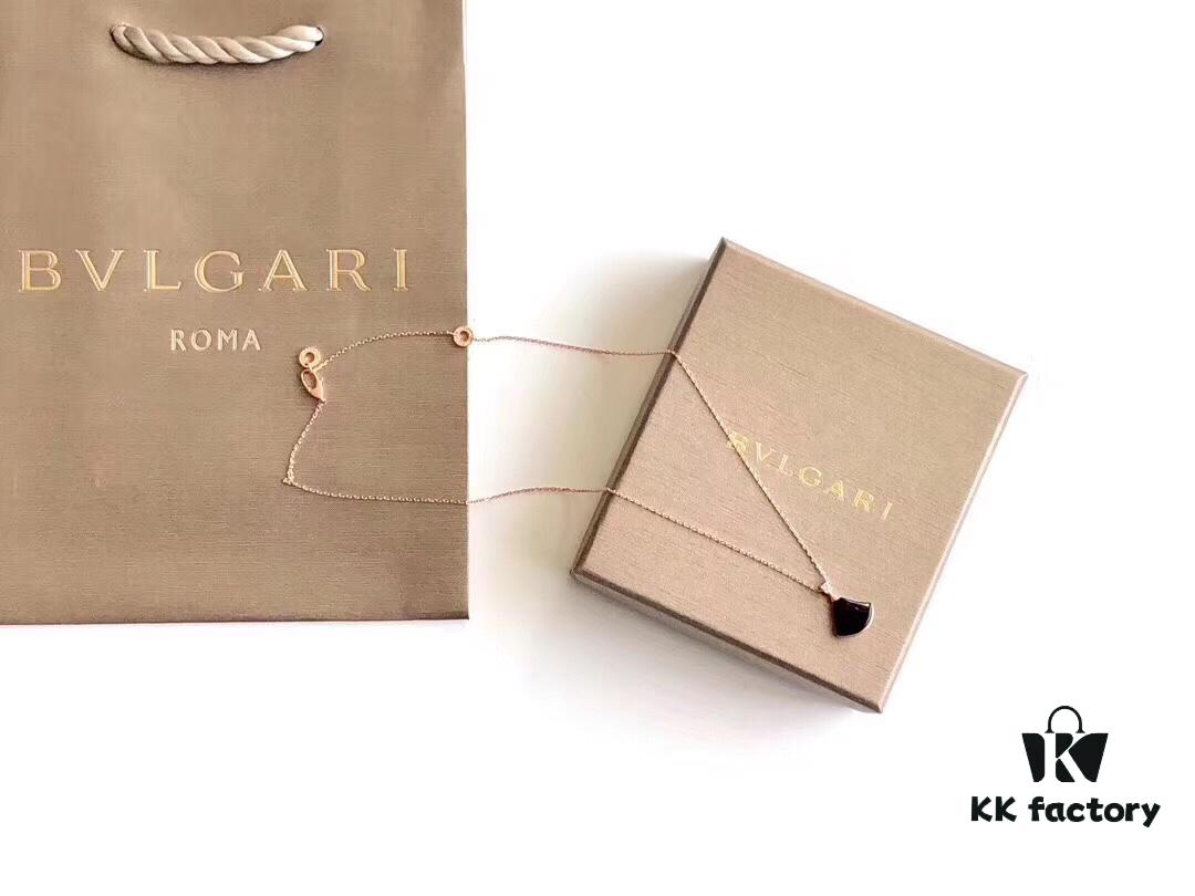 Bvlgari Silver Version Pendant Necklace, 925 Sterling Silver with 18K Gold Vacuum Plating, Swarovski Crystals and Natural Mother of Pearl