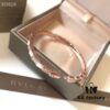 BVLGARI Classic Reimagined Natural Shell Snake Bangle Bracelet in Rose Gold with Diamond Accents, Premium 925 Sterling Silver Thick Gold Plated with Mother of Pearl