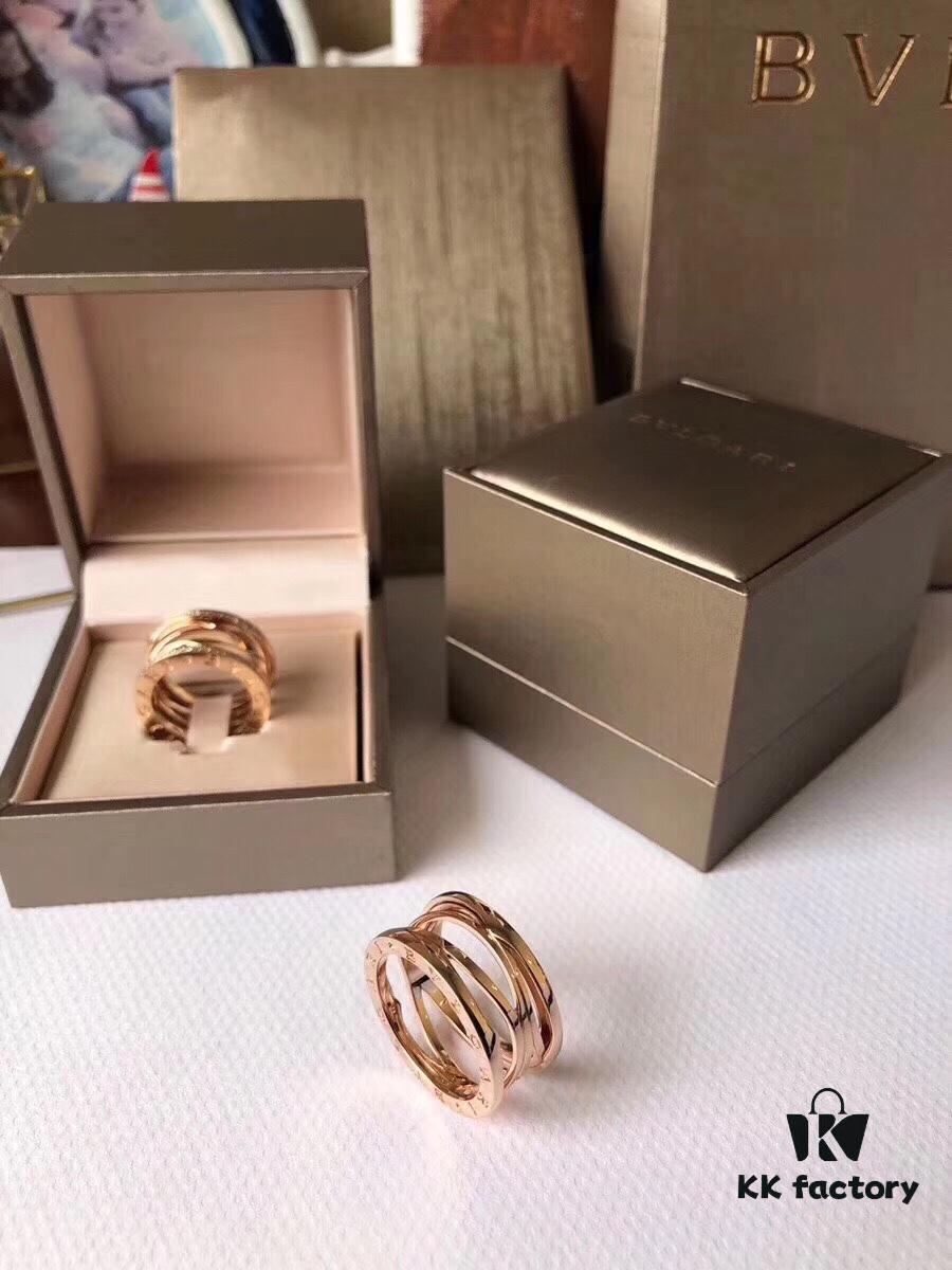 Bvlgari New Spring Ring, 18K Rose Gold Openwork Design