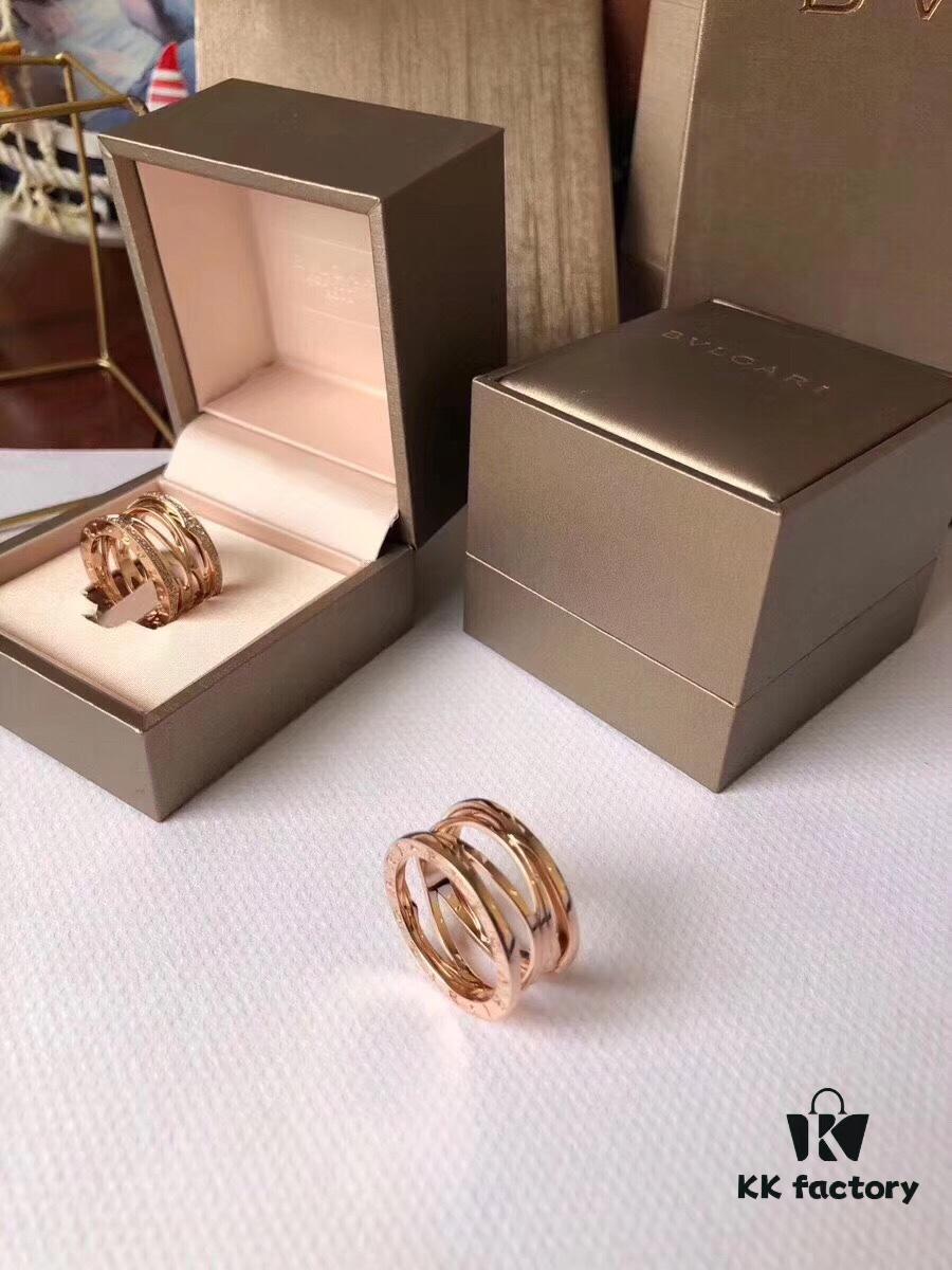 Bvlgari New Spring Ring, 18K Rose Gold Openwork Design