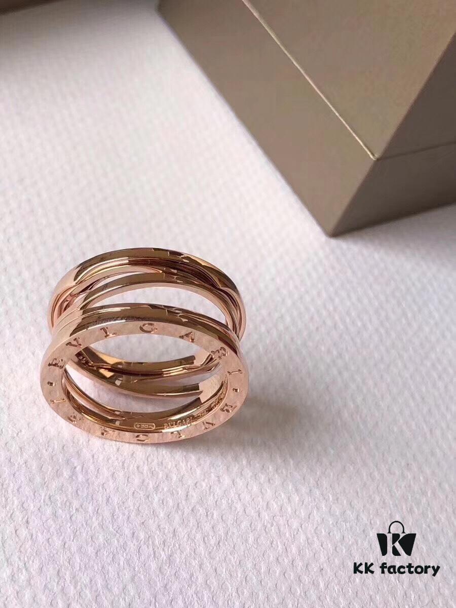 Bvlgari New Spring Ring, 18K Rose Gold Openwork Design