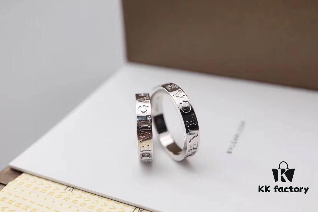 Bvlgari Couple's Solitaire Sterling Silver Ring