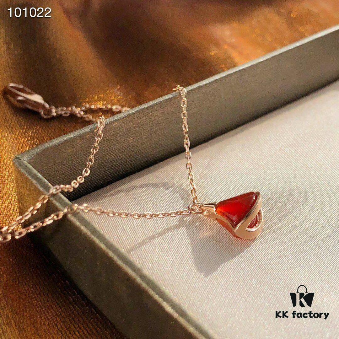 Bvlgari - Little Dress Bracelet, Exquisite 925 Sterling Silver with 18K Rose Gold Plating, Inlaid with Natural Mother of Pearl and Red Carnelian