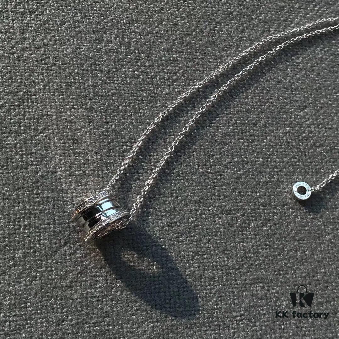 Bvlgari B-Zero Diamond Spring Necklace, Aesthetic Classic Piece with 18K Gold Plating