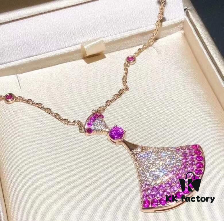 BV Diva 2020 Latest Pink Sapphire Large Pendant Necklace