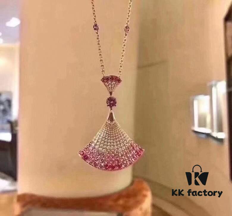 BV Diva 2020 Latest Pink Sapphire Large Pendant Necklace