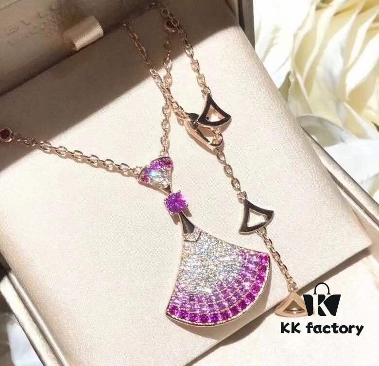 BV Diva 2020 Latest Pink Sapphire Large Pendant Necklace