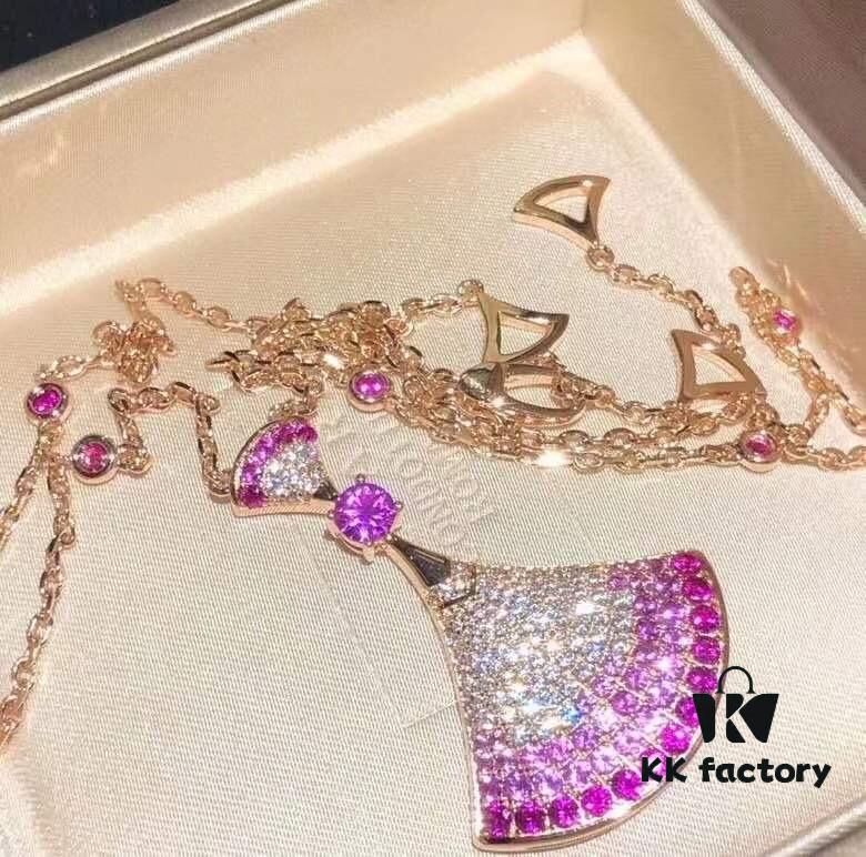 BV Diva 2020 Latest Pink Sapphire Large Pendant Necklace