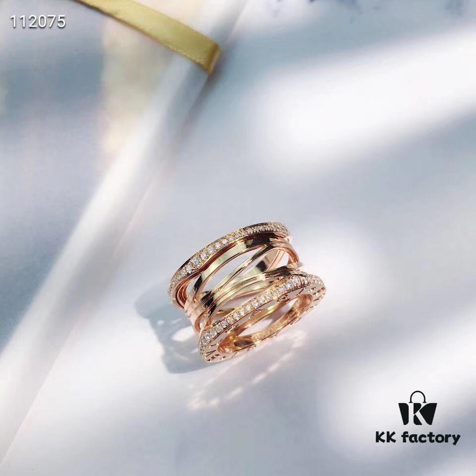 BVLGARI Diamond-Paved Openwork Ring