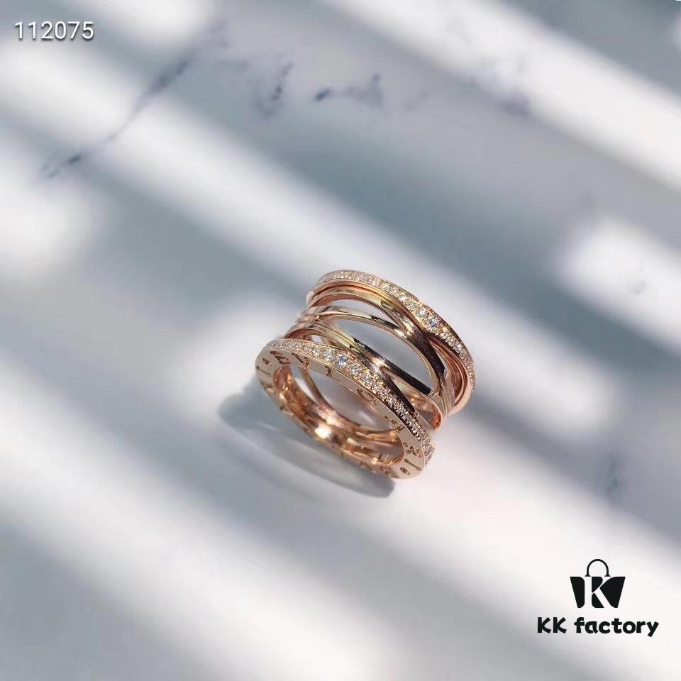 BVLGARI Diamond-Paved Openwork Ring