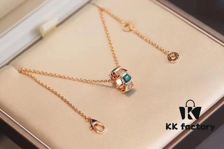 Bvlgari Serpenti Snake Bone Necklace with Red Carnelian and Diamonds