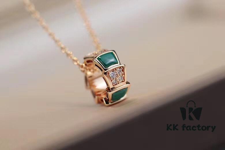 Bvlgari Serpenti Snake Bone Necklace with Red Carnelian and Diamonds