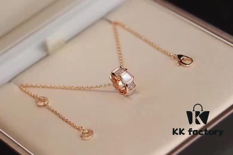 Bvlgari Serpenti Snake Bone Necklace with Red Carnelian and Diamonds